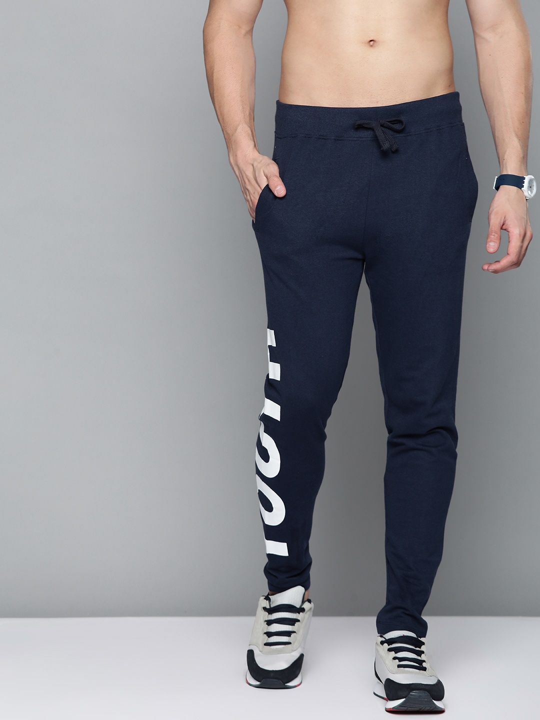

Kook N Keech Men Navy Blue Printed Detail Track Pants