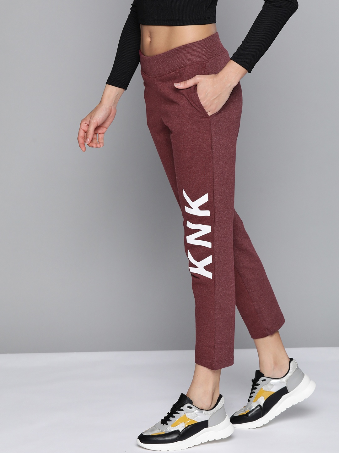 

Kook N Keech Women Maroon Brand Logo Cropped Track Pants