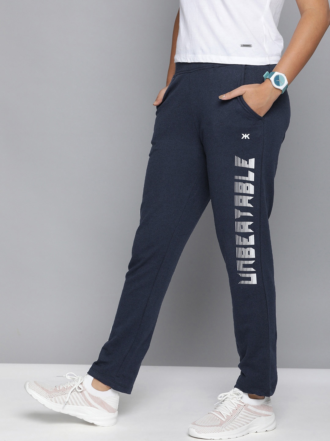 

Kook N Keech Women Navy Blue & White Typography Print Detail Track Pants