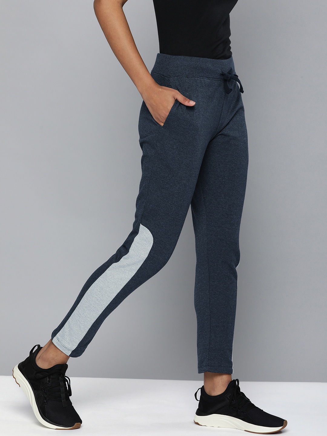 

Kook N Keech Women Navy-Blue Solid Regular Track Pants With Side Stripes