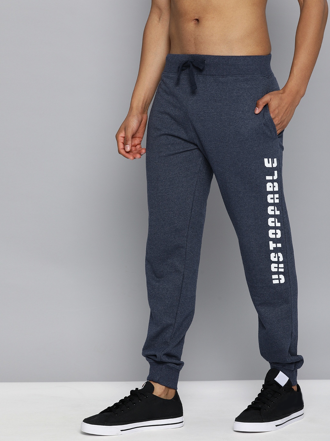 

Kook N Keech Men Navy Blue Printed Straight Fit Joggers