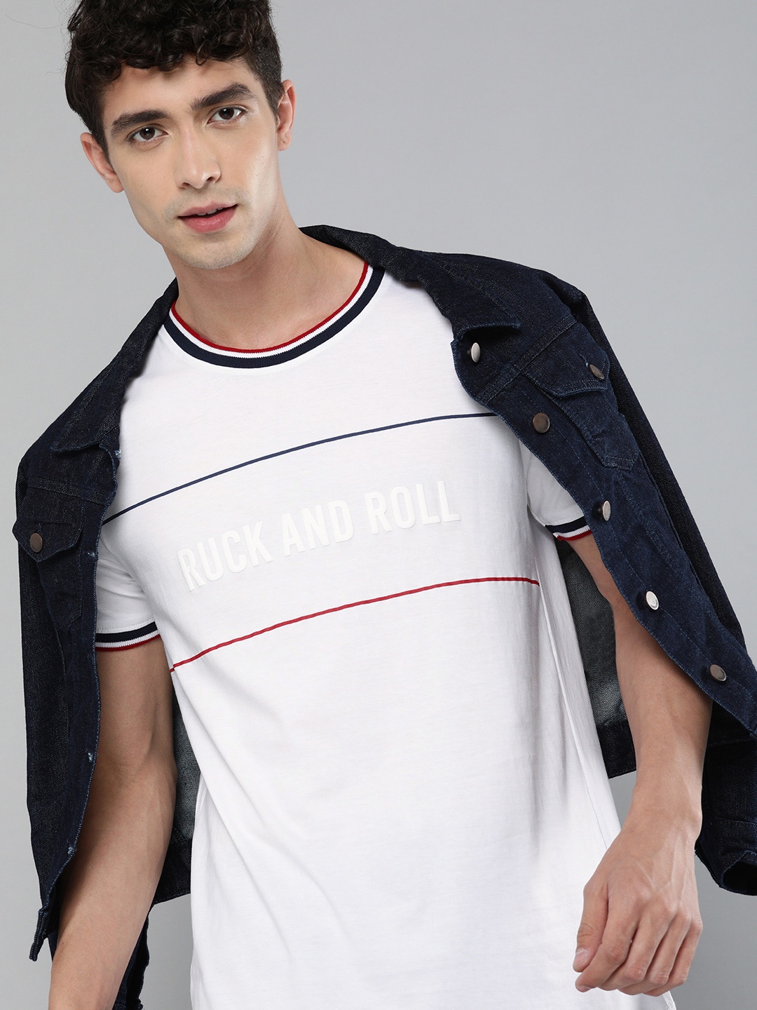 

Harvard Men White Typography Printed Round Neck Pure Cotton T-shirt