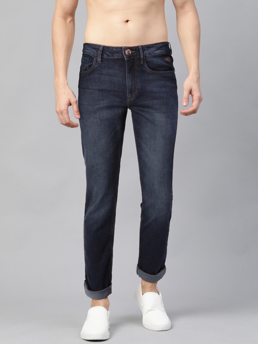 

Flying Machine Men Navy Blue Slim Tapered Michael Fit Mid-Rise Clean Look Jeans