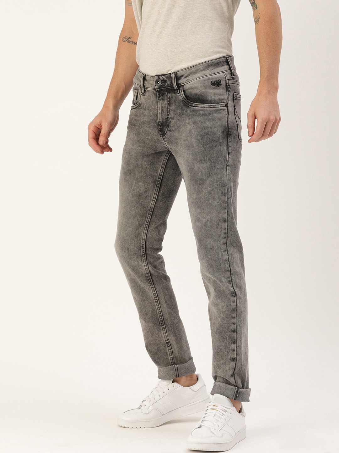 

Flying Machine Men Grey Jackson Skinny Fit Low-Rise Clean Look Stretchable Jeans