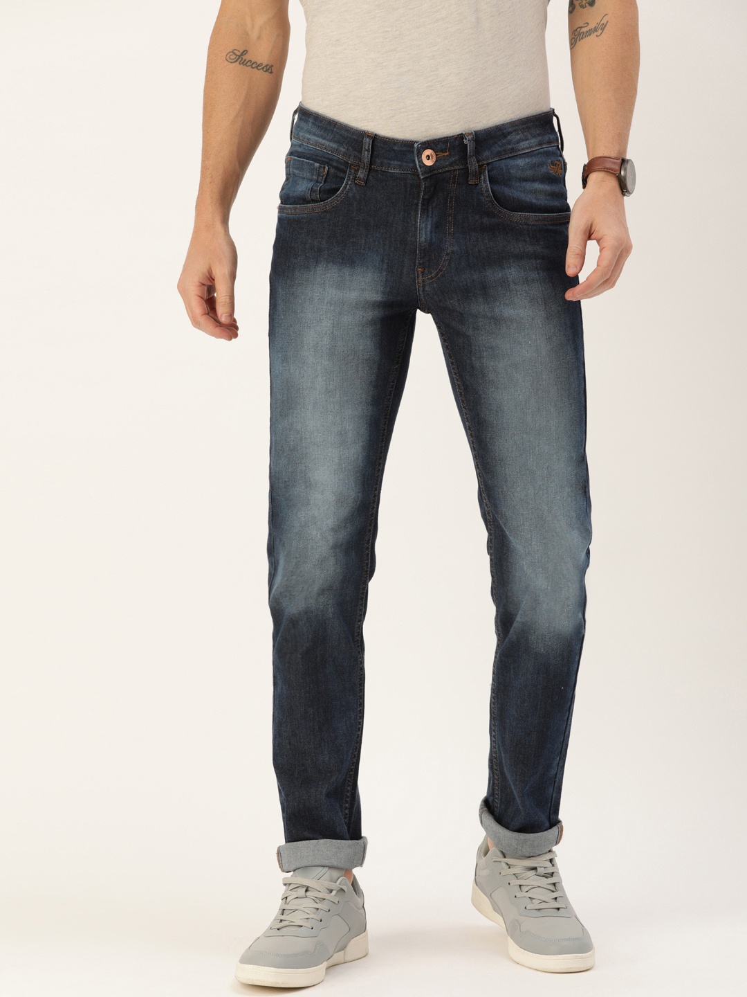 

Flying Machine Men Blue Jackson Skinny Fit Mid-Rise Clean Look Stretchable Jeans