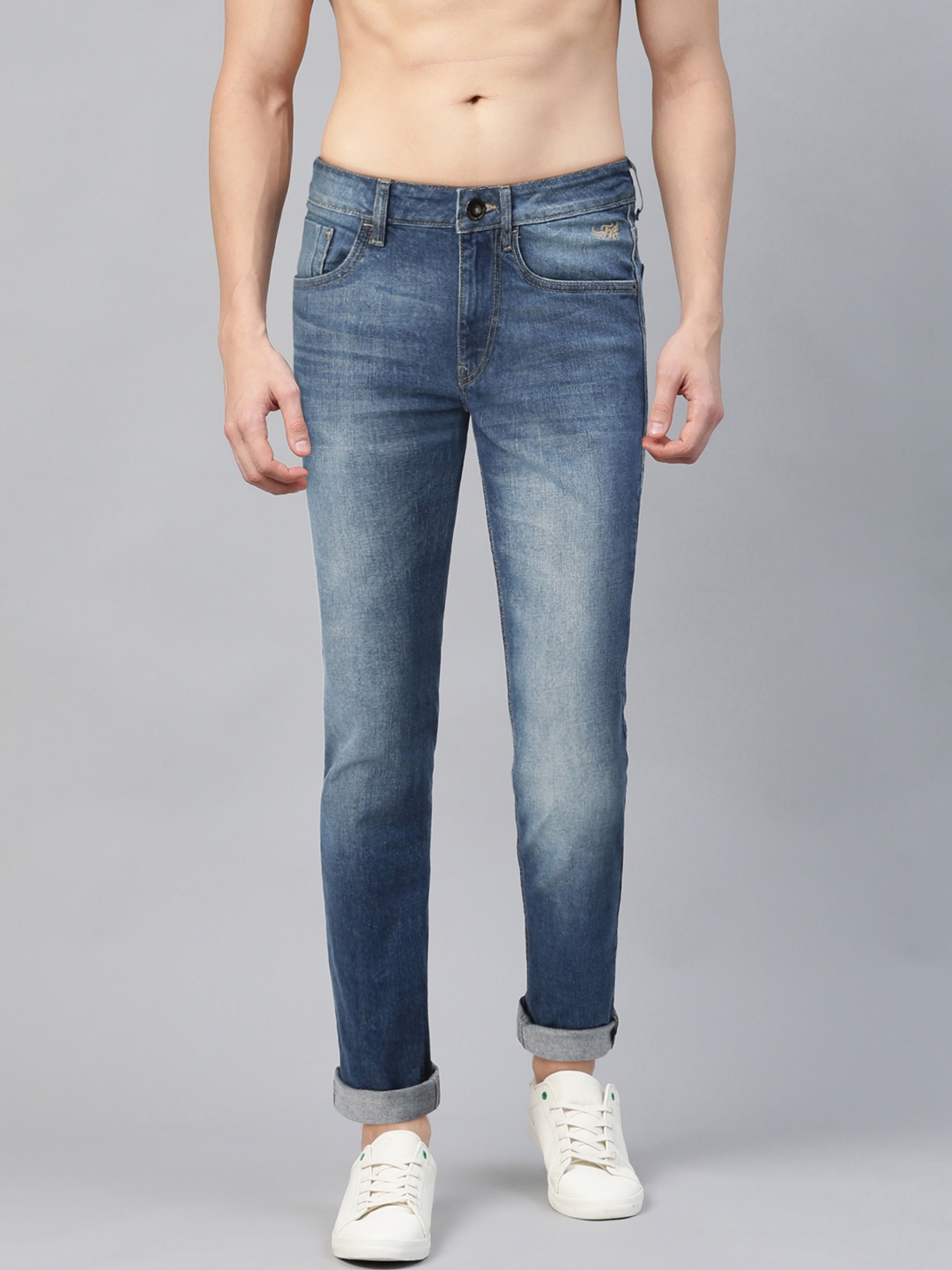 

Flying Machine Men Blue Michael Slim Tapered Fit Mid-Rise Clean Look Stretchable Jeans