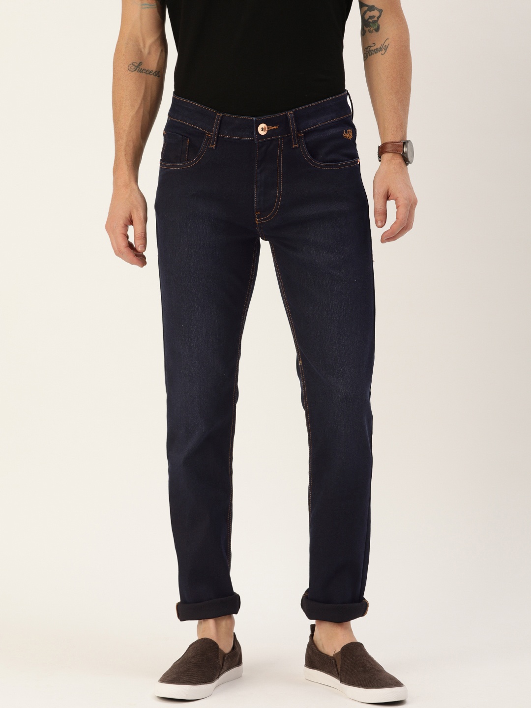 

Flying Machine Men Blue Michael Slim Tapered Fit Mid-Rise Clean Look Stretchable Jeans