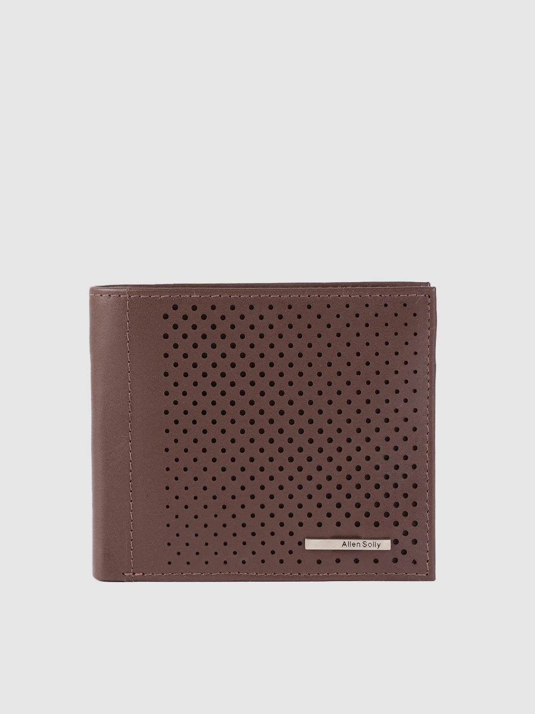 

Allen Solly Men Brown Cut Work Detailed Leather Two Fold Wallet