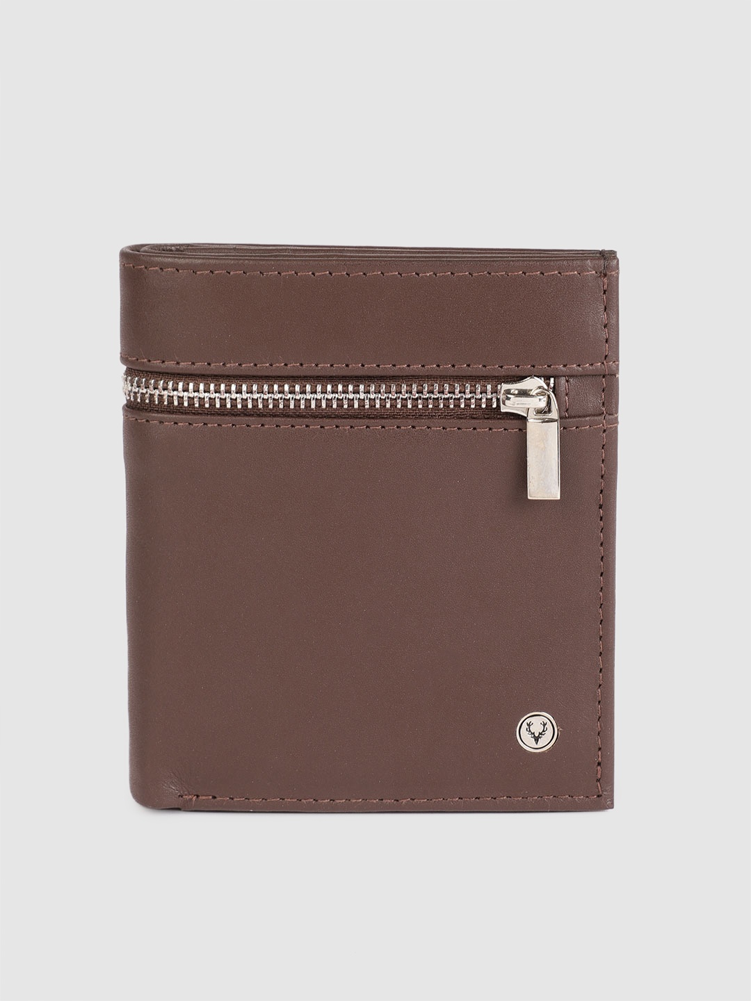 

Allen Solly Men Brown Solid Leather Two Fold Wallet