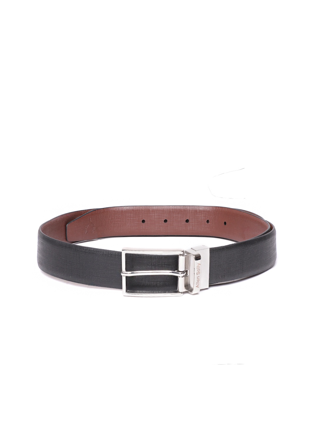 

Allen Solly Men Black & Brown Textured Leather Reversible Formal Belt