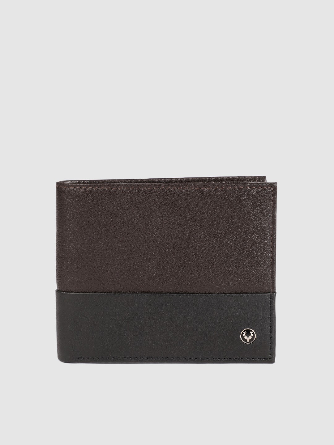 

Allen Solly Men Black & Brown Colourblocked Leather Two Fold Wallet