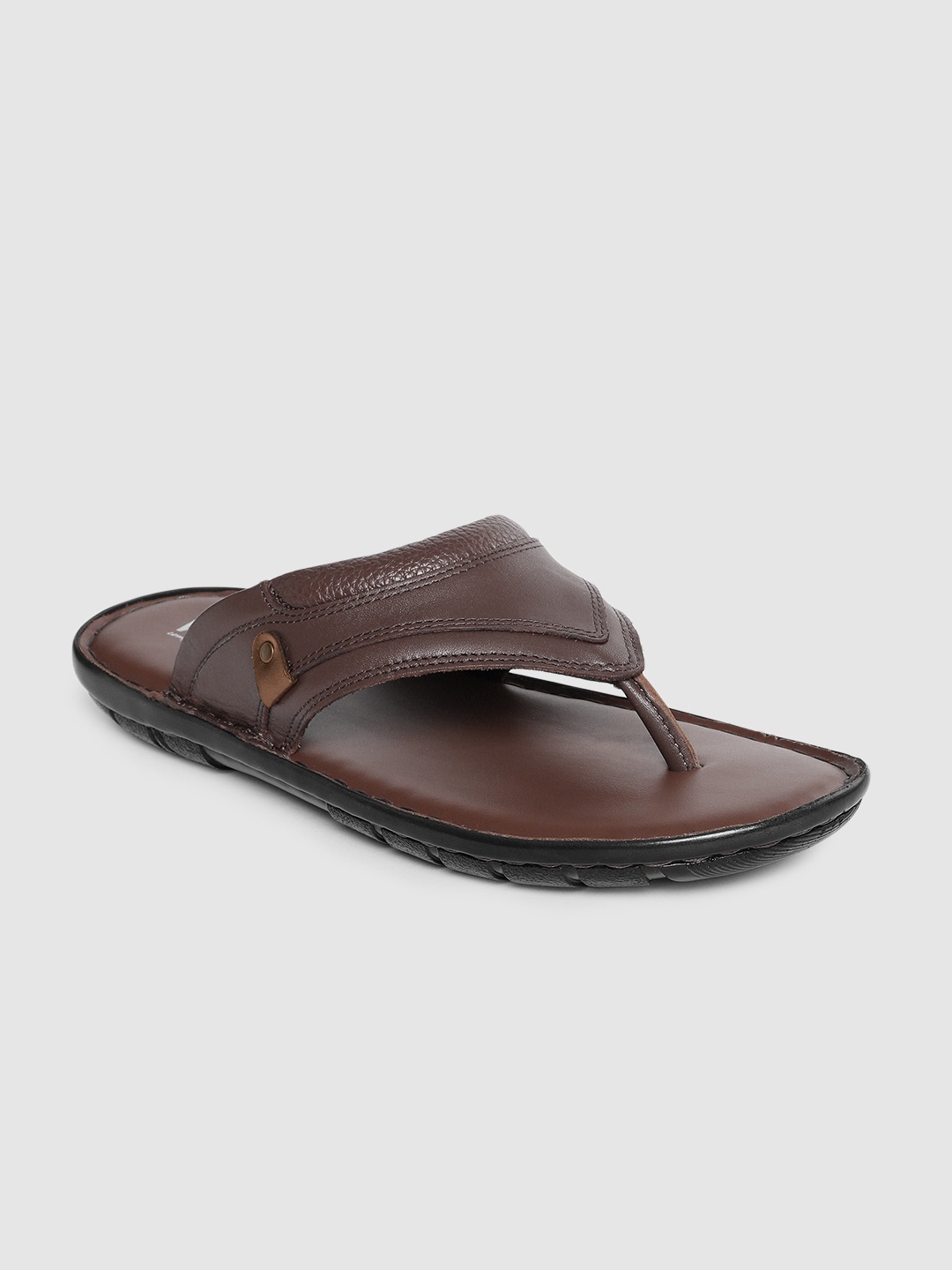 

Ventoland Men Brown Solid Leather Comfort Sandals