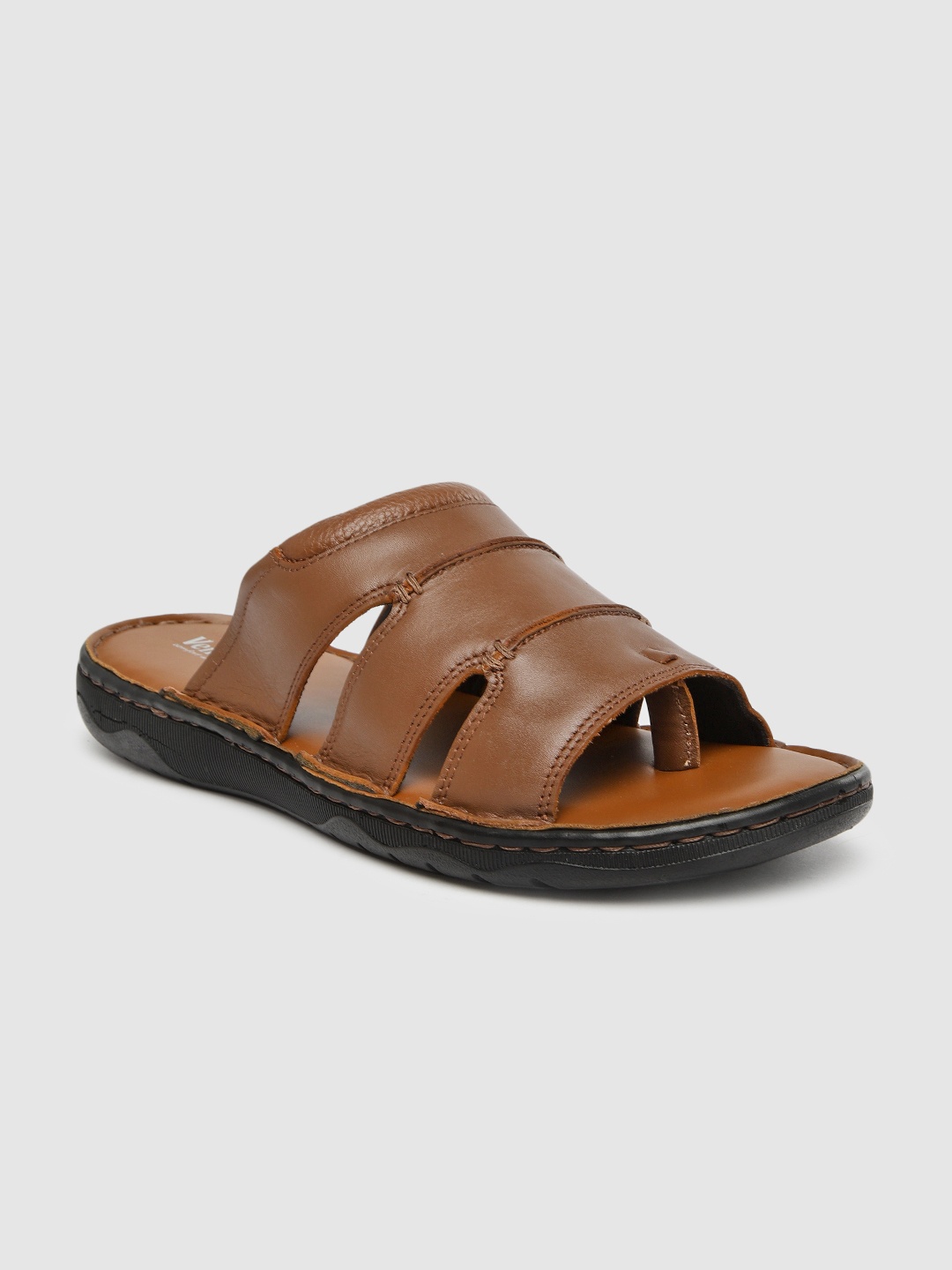 

Ventoland Men Tan Brown Leather Sandals