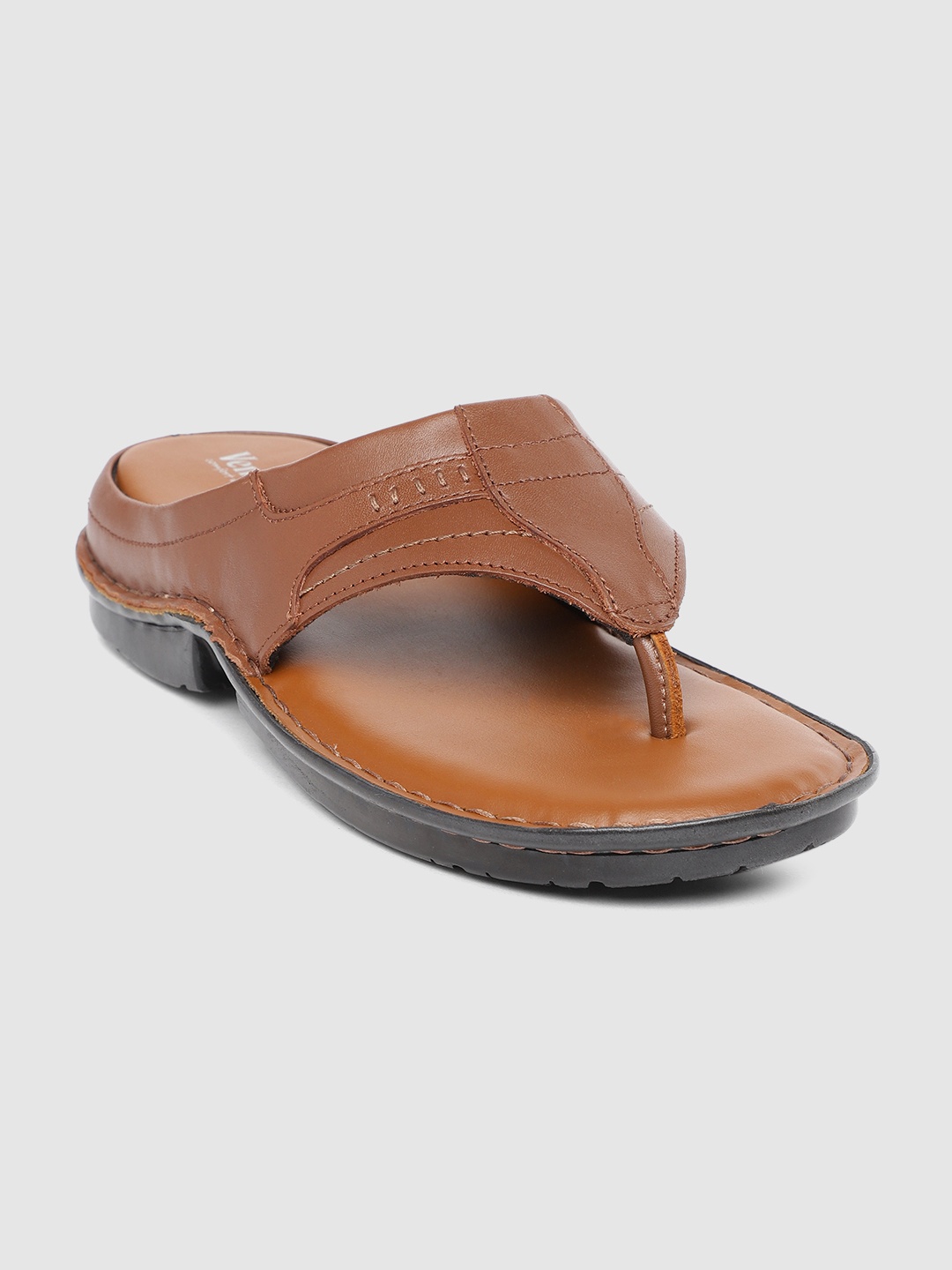 

Ventoland Men Tan Brown Leather Sandals