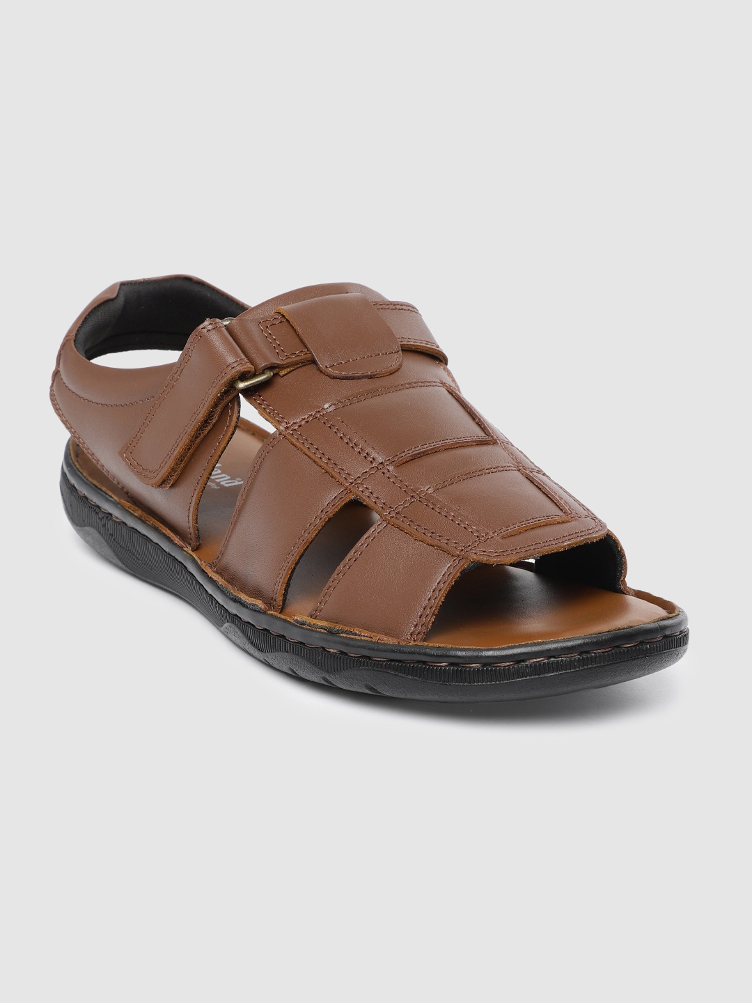 

Ventoland Men Brown Solid Leather Fisherman Sandals