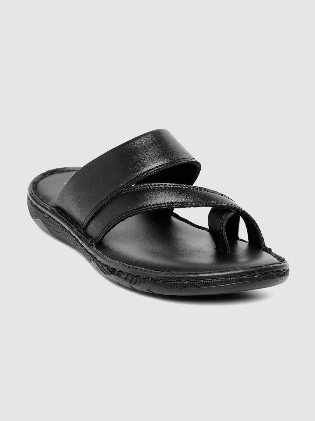 

Ventoland Men Black Leather Sandals