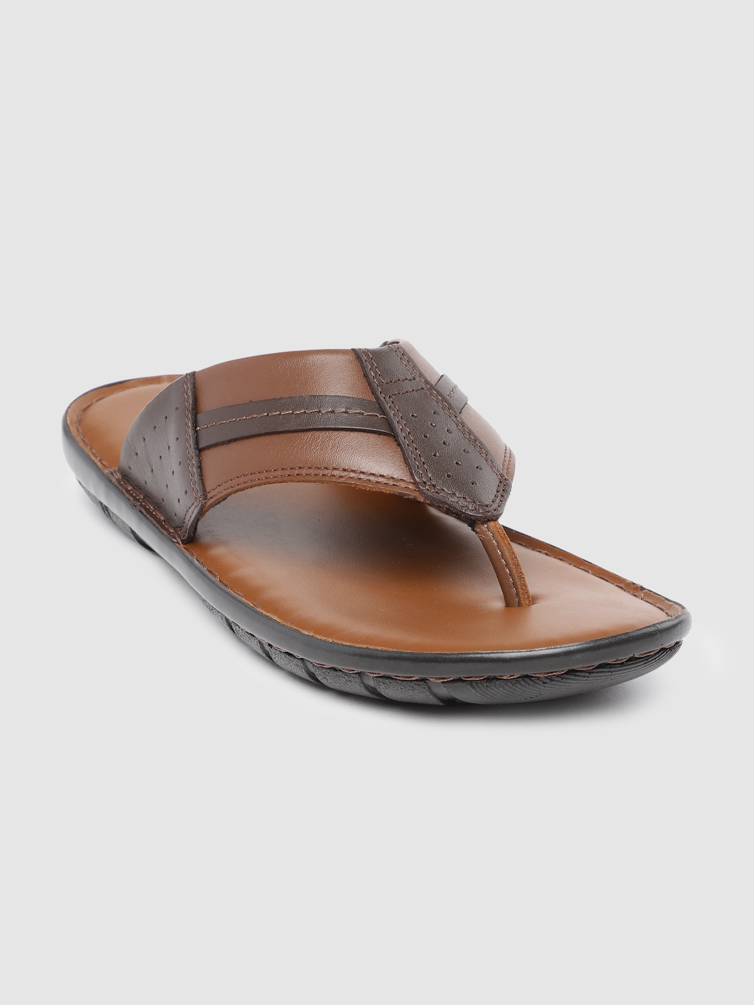 

Ventoland Men Tan Brown Leather Sandals