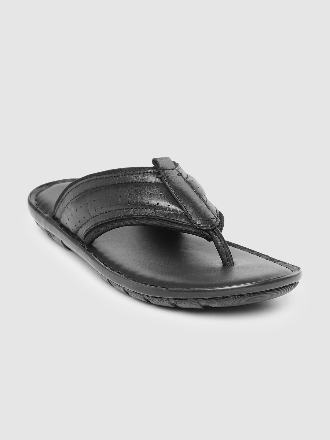 

Ventoland Men Black Leather Sandals