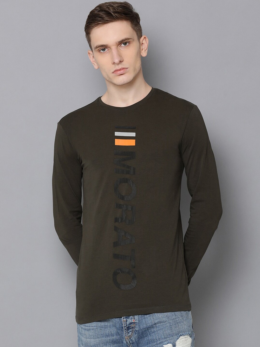 

Antony Morato Men Green Printed Round Neck T-shirt