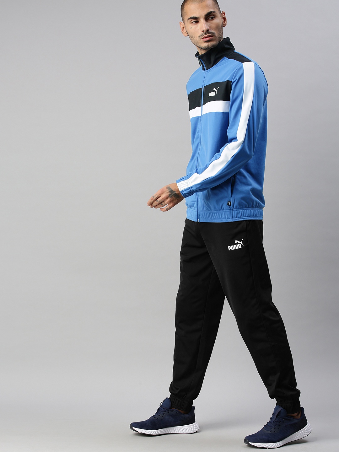 

Puma Men Blue & Black Colourblocked CB Retro Woven Tracksuit