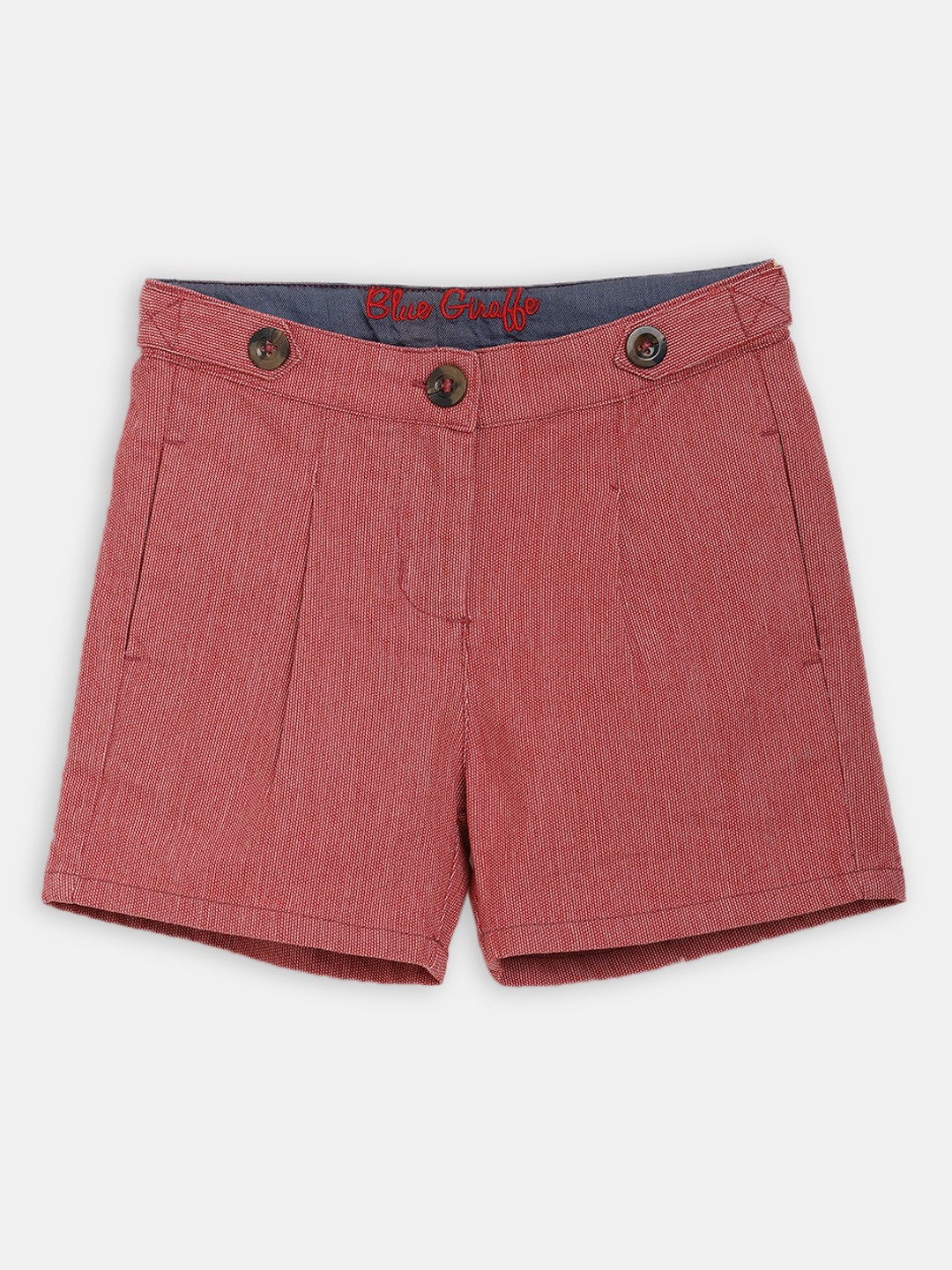 

Blue Giraffe Girls Red Solid Regular Fit Regular Shorts