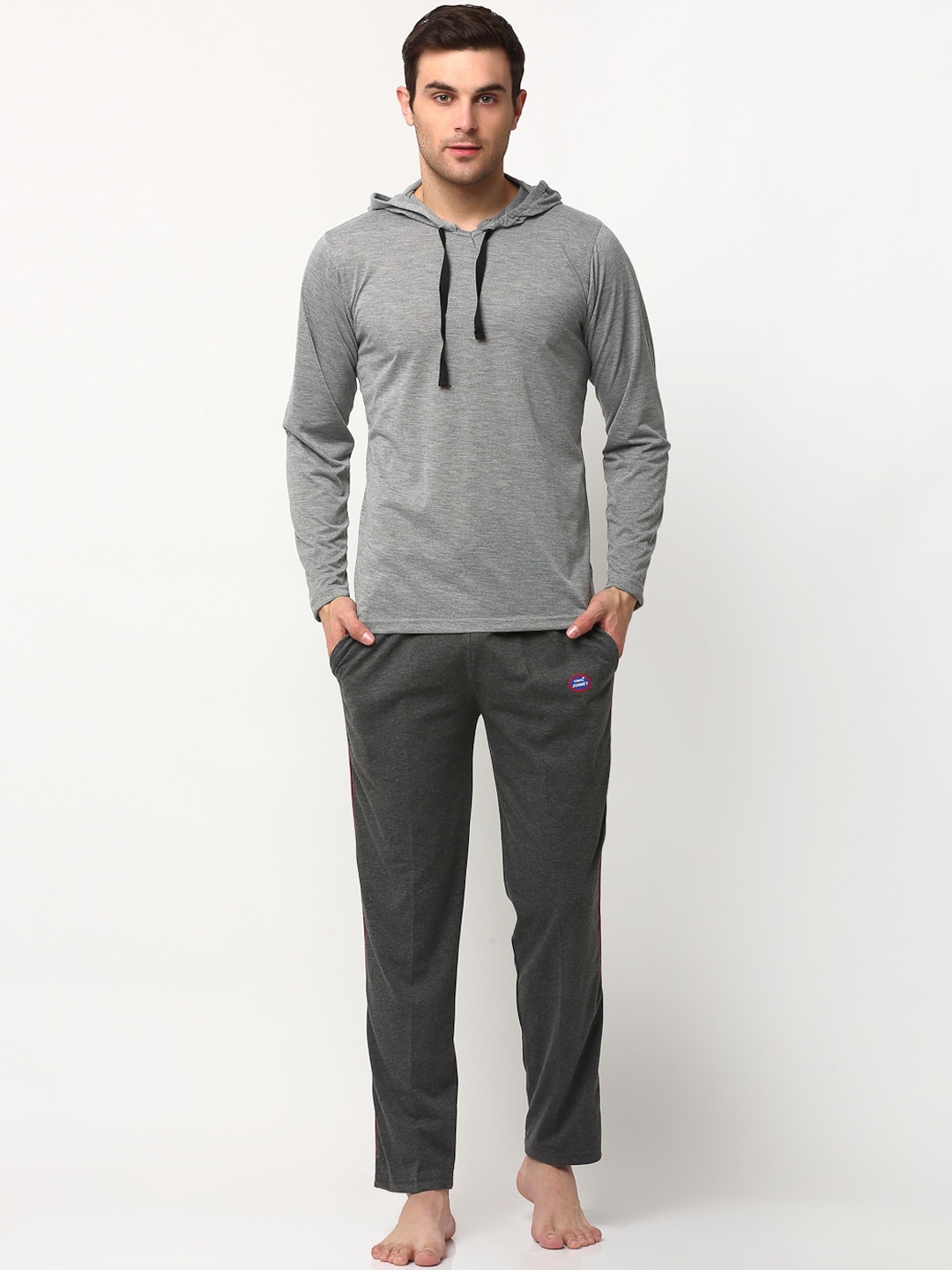 

VIMAL JONNEY Men Grey Solid Night suit