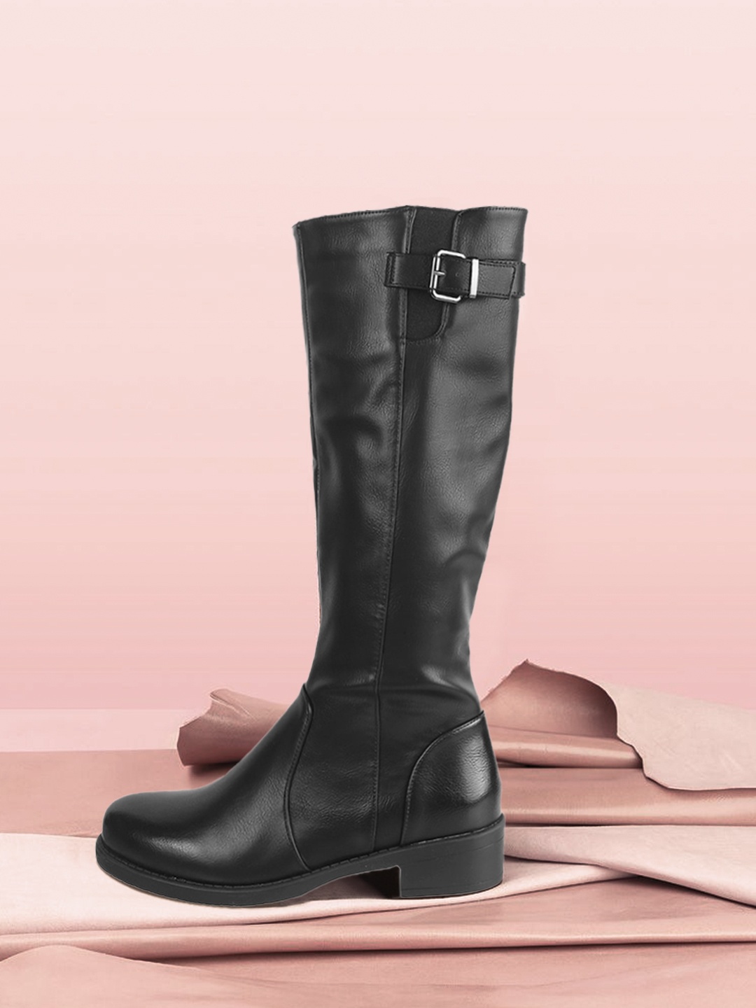 

Metro Women Black Solid Heeled Boots
