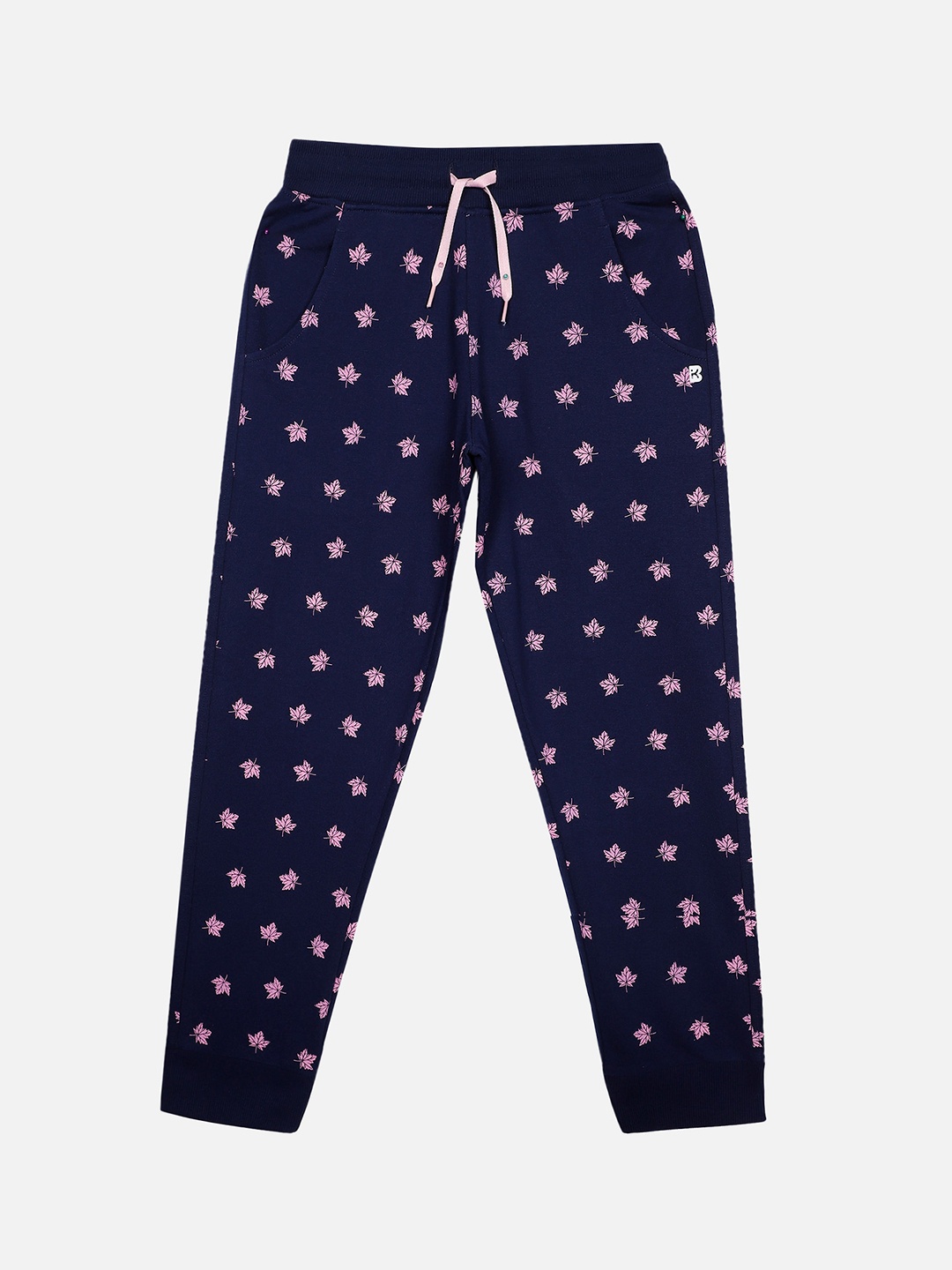 

PROTEENS Girls Navy Blue & Pink Printed Antiviral & Antibacterial Joggers
