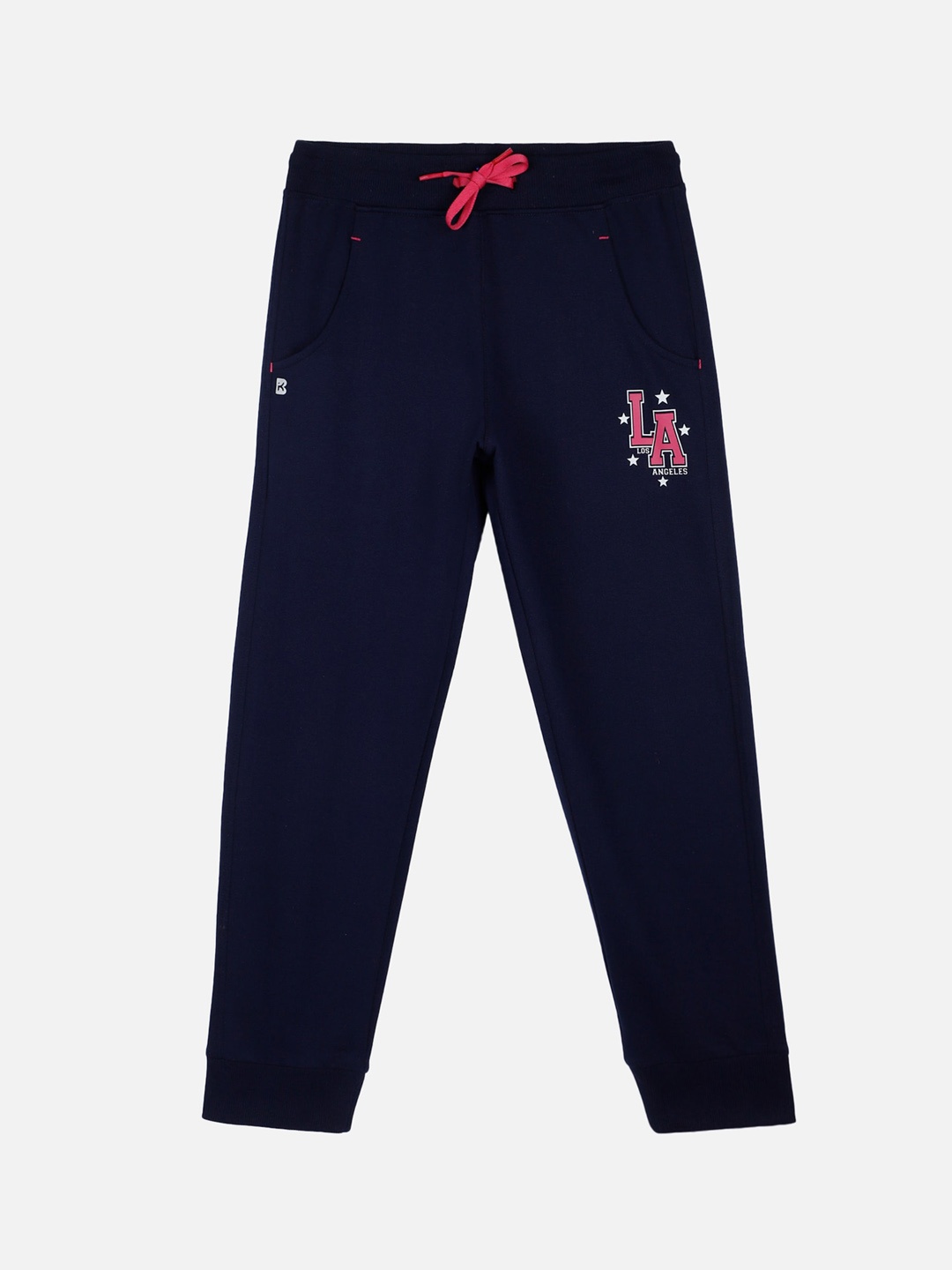 

PROTEENS Girls Navy Blue Solid Antiviral & Antibacterial Straight-Fit Joggers