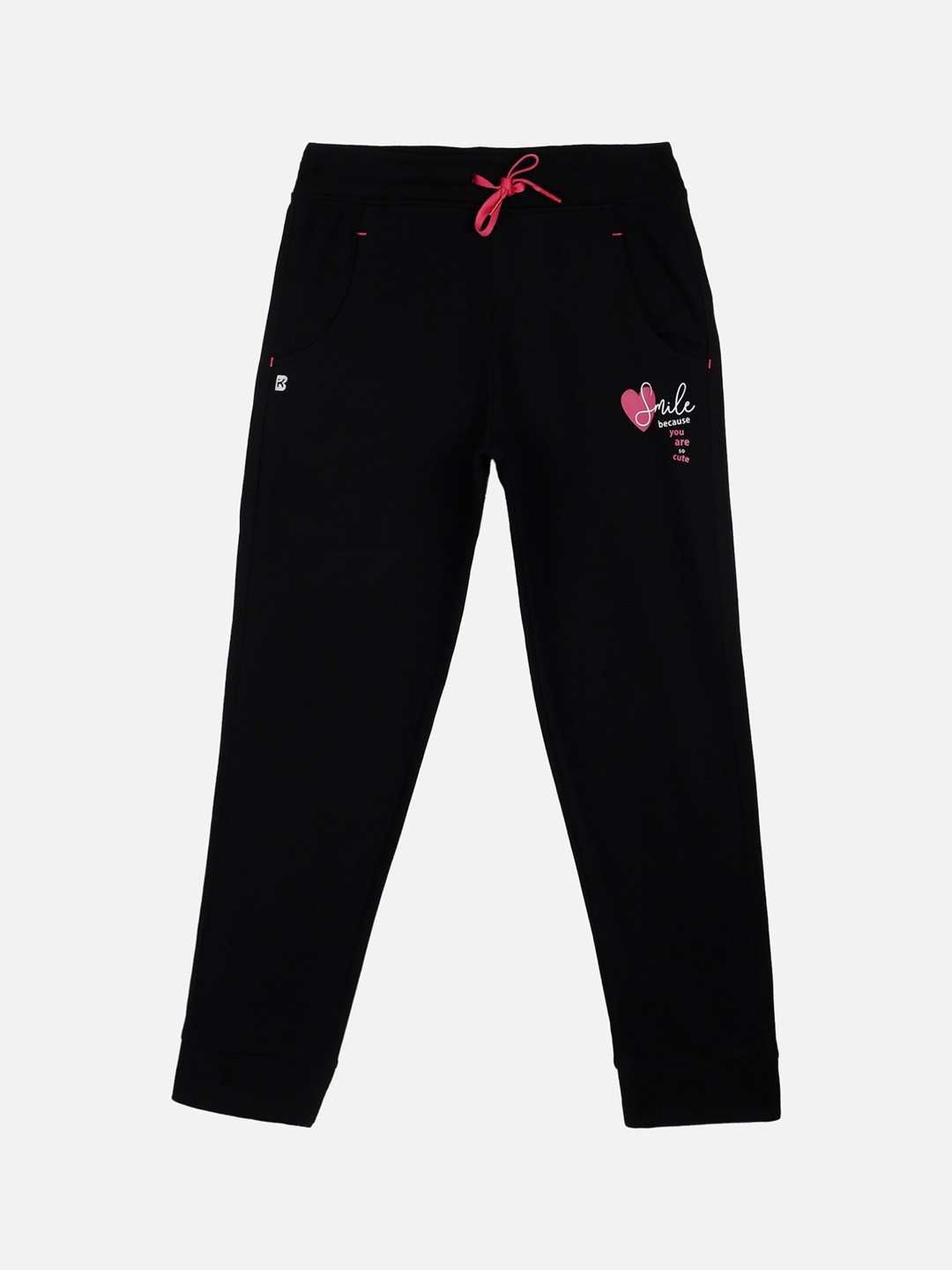 

PROTEENS Girls Black Solid Antiviral & Antibacterial Straight-Fit Joggers