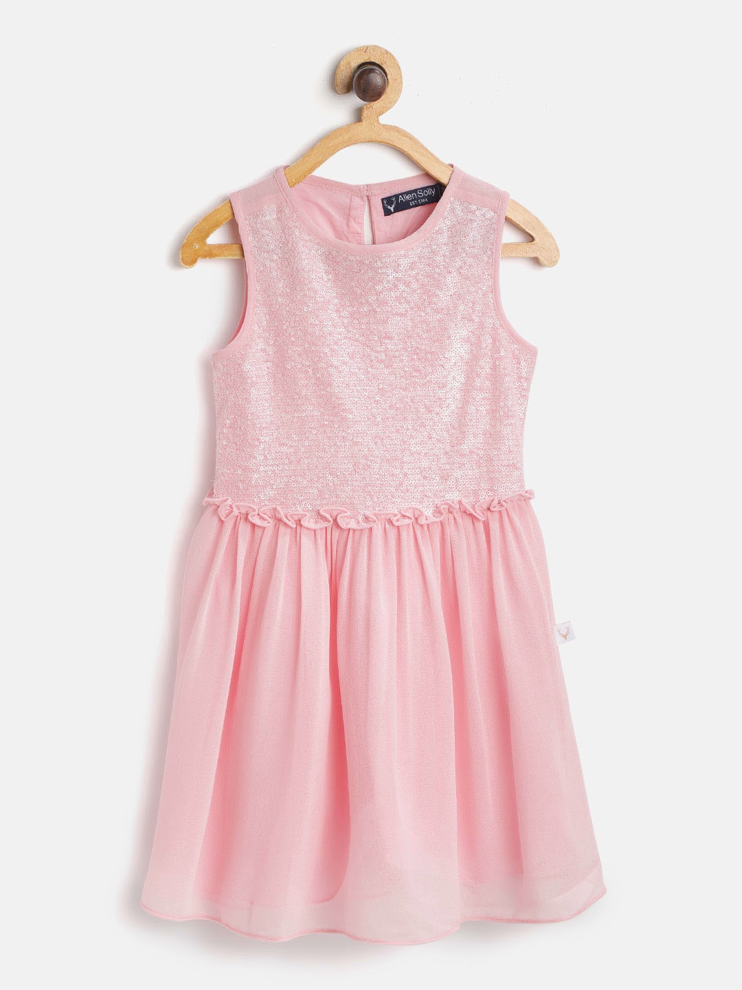 

Allen Solly Junior Girls Pink Sequinned & Ruffled Fit & Flare Dress