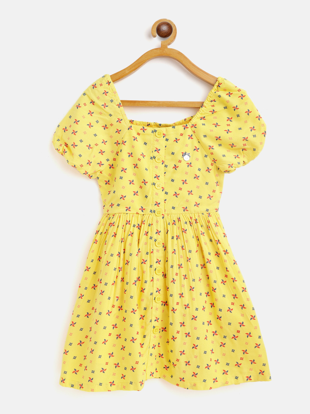 

Allen Solly Junior Girls Yellow & Red Printed Fit & Flare Dress