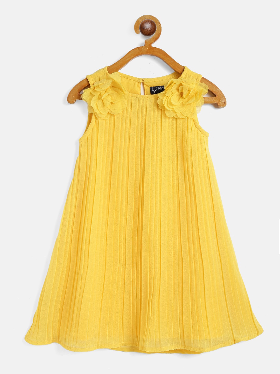 

Allen Solly Junior Girls Yellow Pleated A-Line Dress