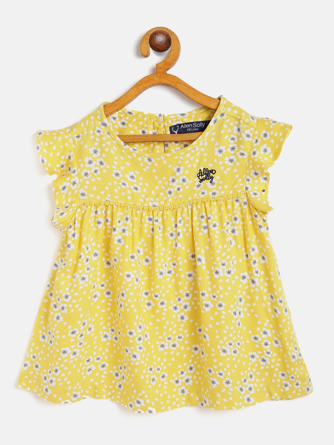 

Allen Solly Junior Yellow & White Floral Floral Print A-Line Top