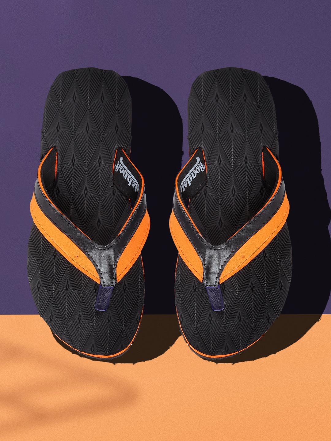 

Roadster Women Orange & Black Colourblocked Thong Flip-Flops