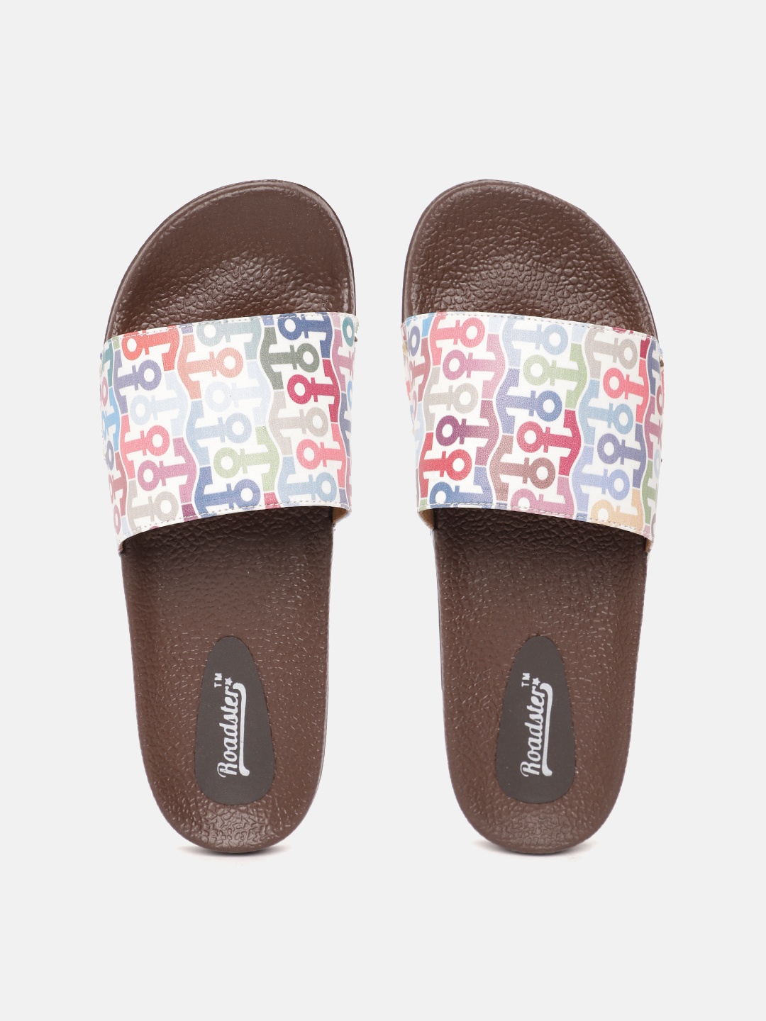 

Roadster Women Multicoloured Anchor Print Sliders, Multi