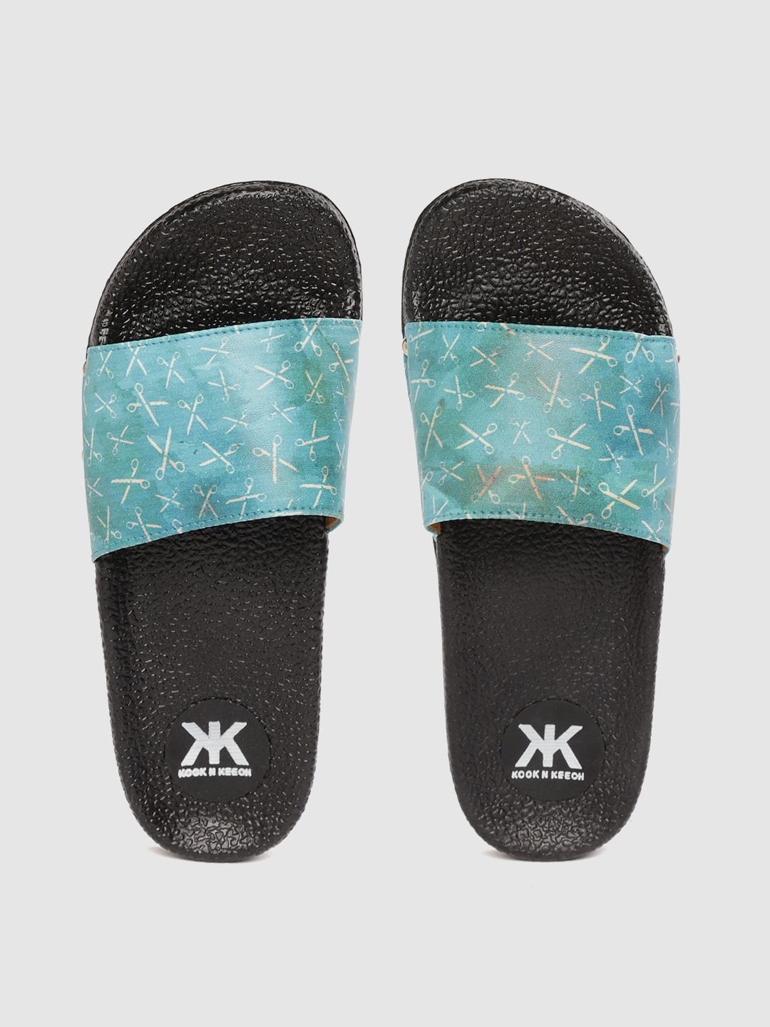 

Kook N Keech Women Sea Green Printed Sliders