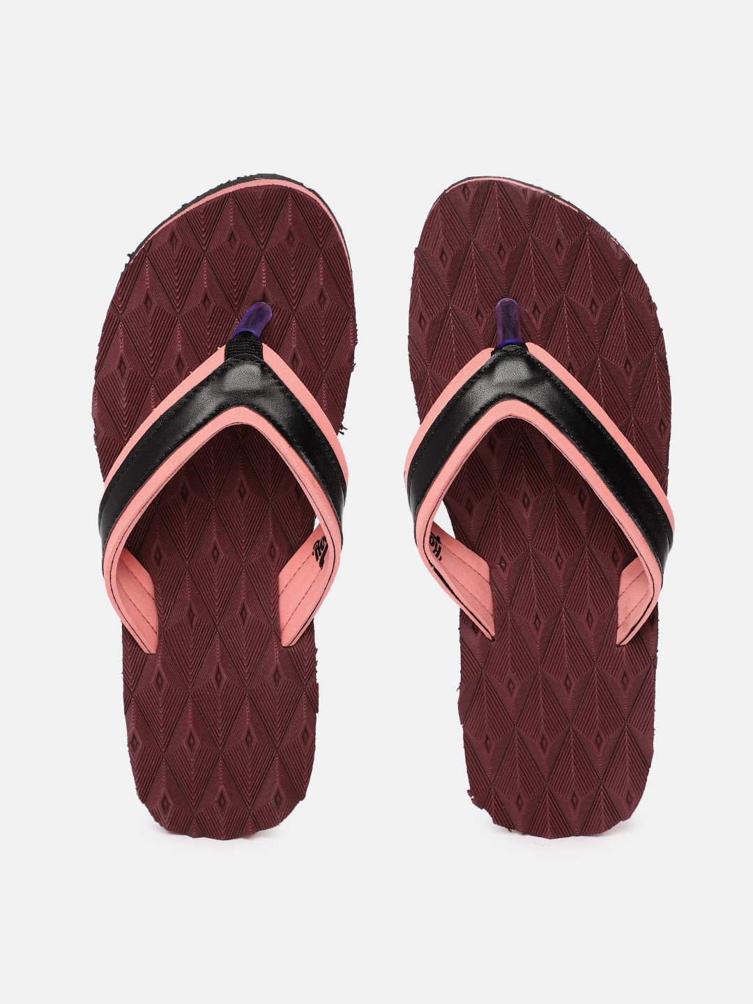 

Roadster Women Black & Pink Colourblocked Thong Flip-Flops