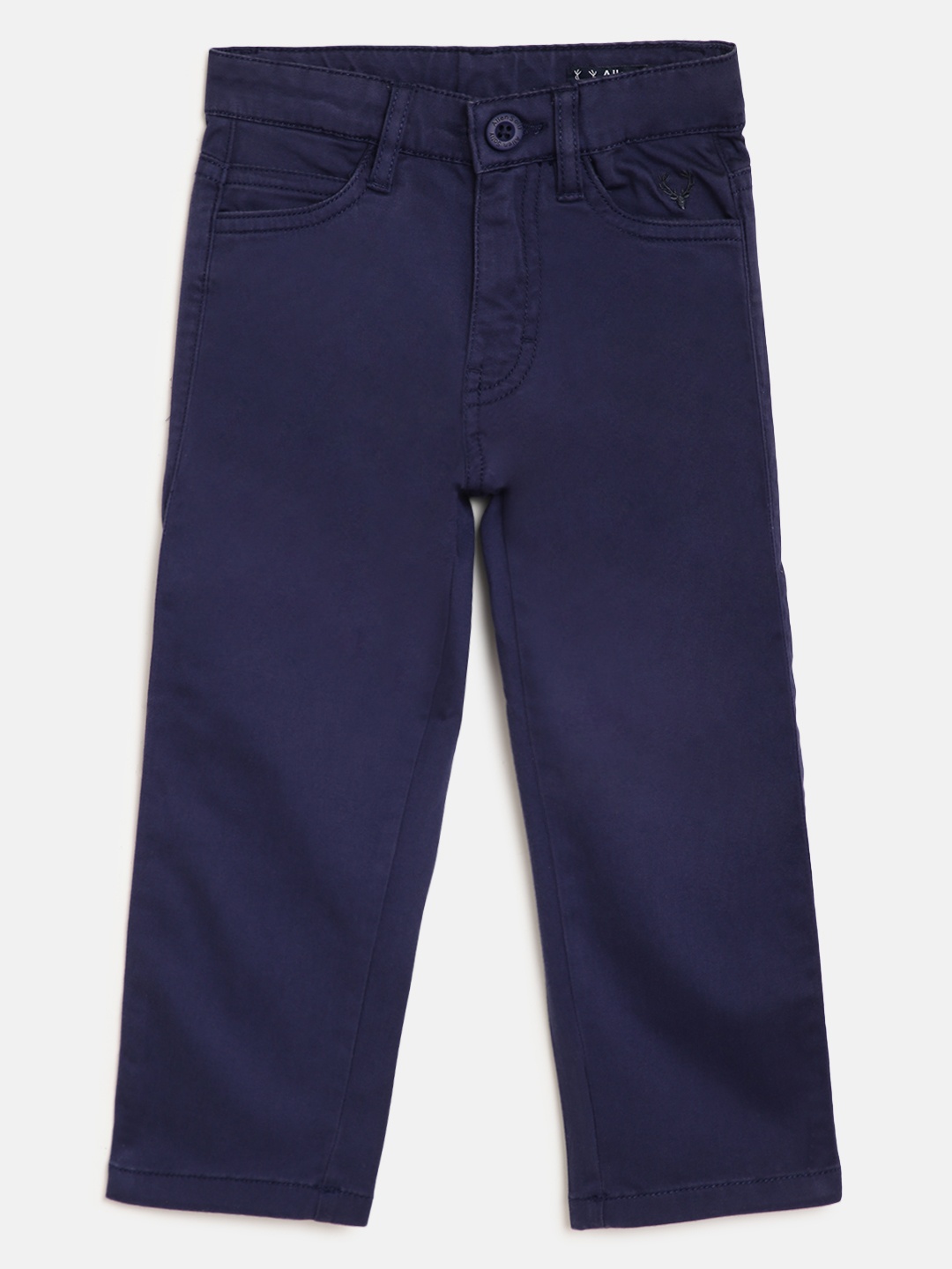

Allen Solly Junior Boys Navy Blue Cotton Slim Fit Regular Trousers