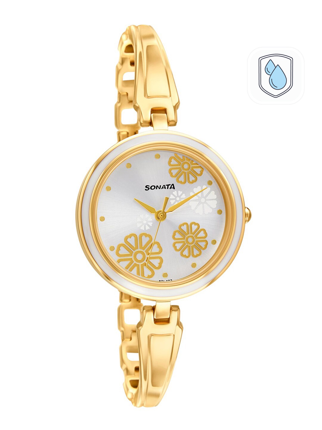 

Sonata Women Gold-Toned Analogue Watch 8166YM01-Silver