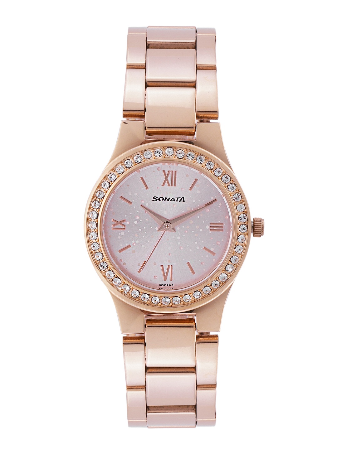 

Sonata Women Rose Gold-Toned Blush 3.0 Printed Analogue Watch 87034WM01