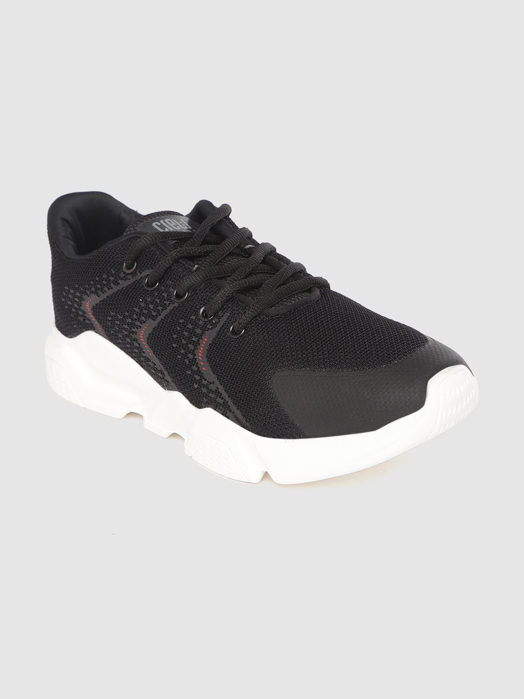 

Crew STREET Men Black Woven Design Sneakers