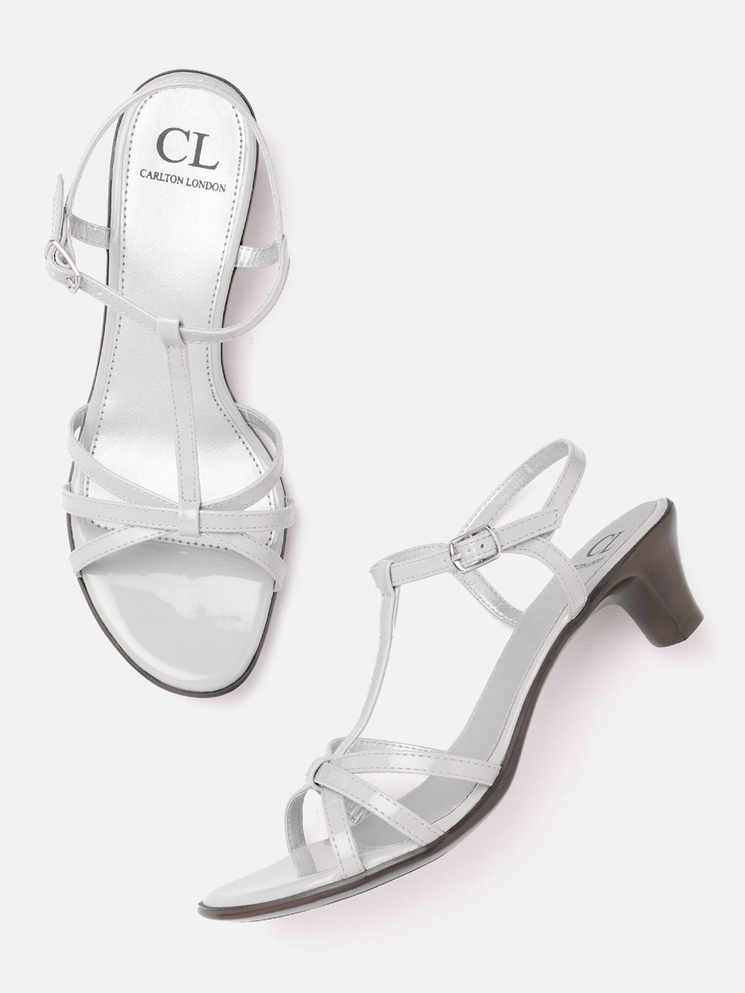

Carlton London Women Grey Solid Strappy Heels