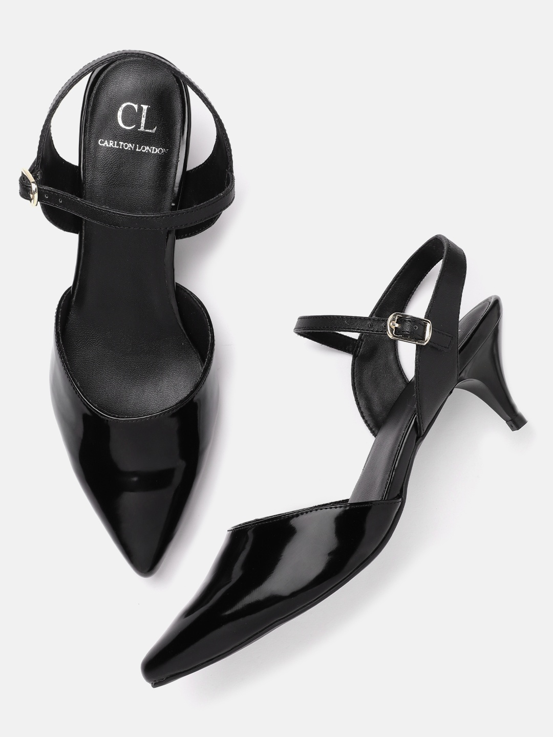 

Carlton London Women Black Solid Pumps with Patent Finish