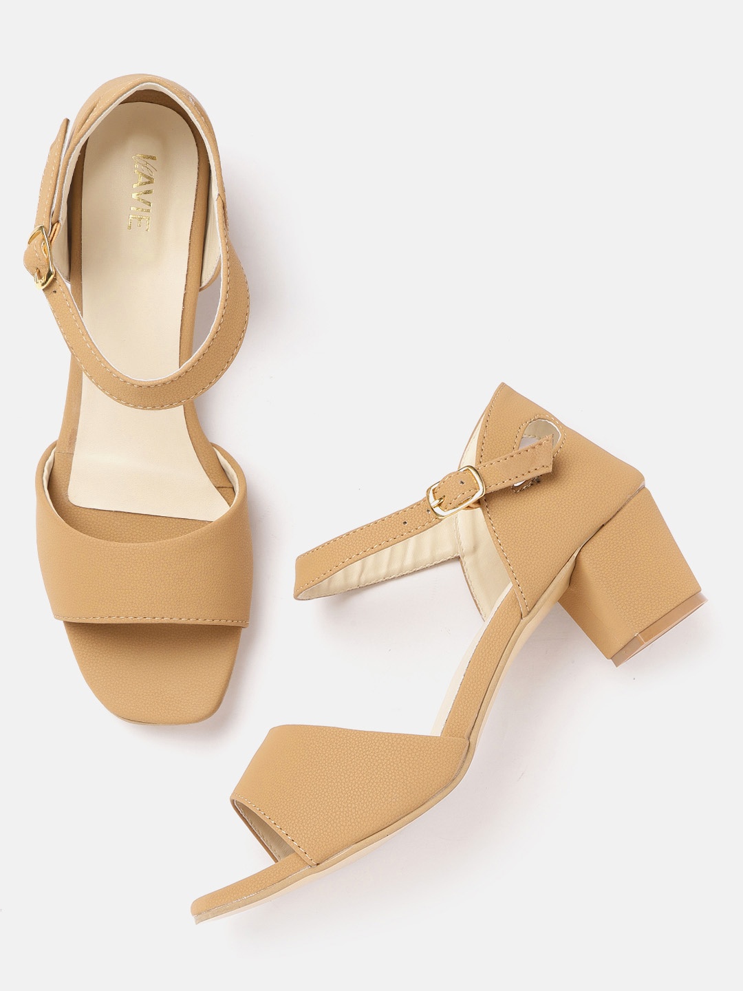 

Lavie Women Beige Solid Block Heels