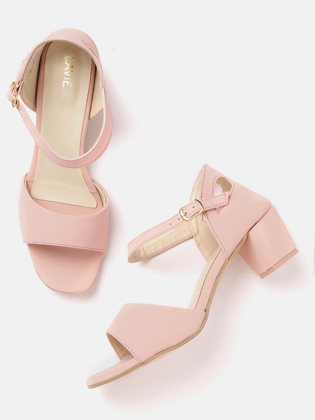 

Lavie Women Pink Solid Block Heels