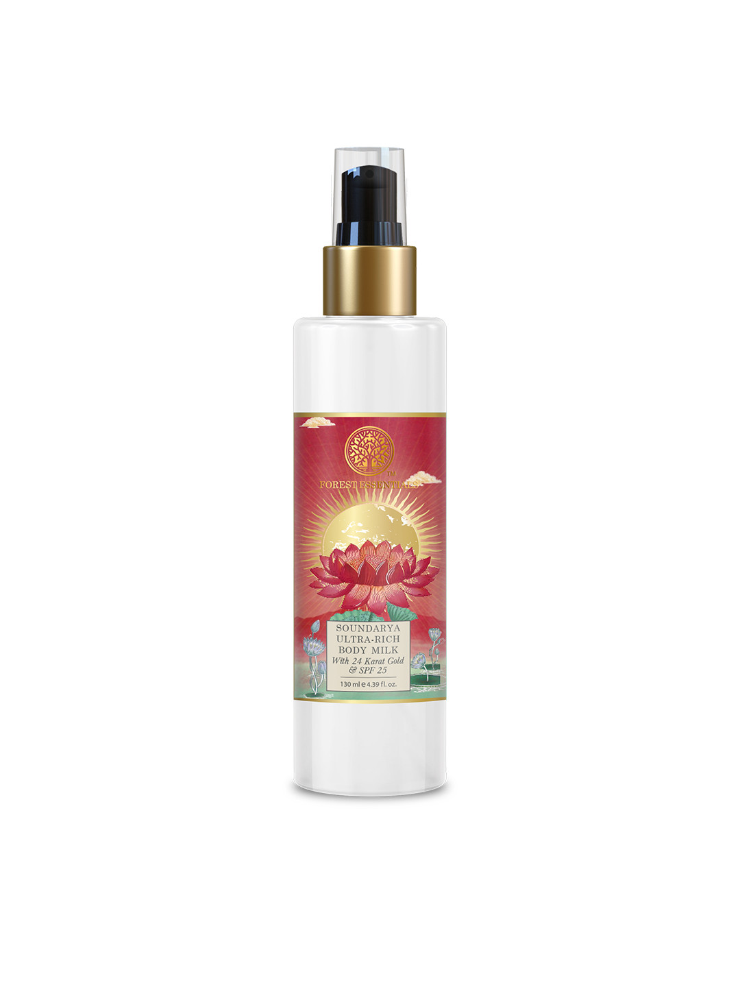 

Forest Essentials Ultra Rich Body Milk Soundarya With 24K Gold & SPF25 Body Lotion - 130ml, Off white