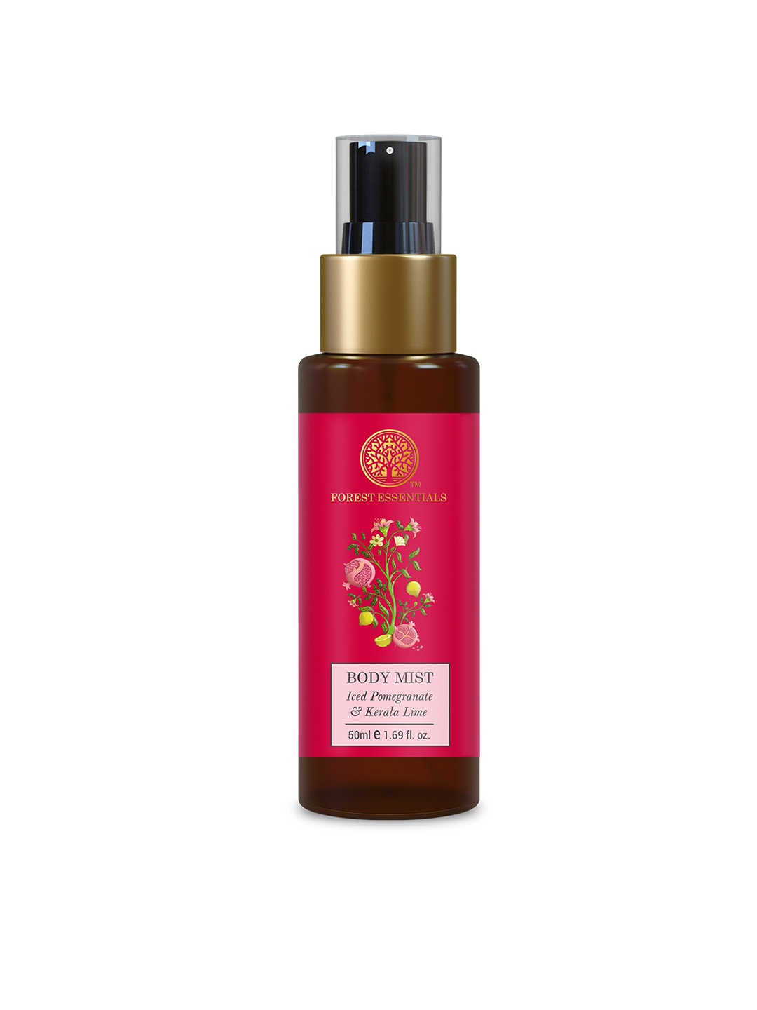 

Forest Essentials Iced Pomegranate & Kerala Lime Body Mist with Citrus Fragrance - 50ml, Pink