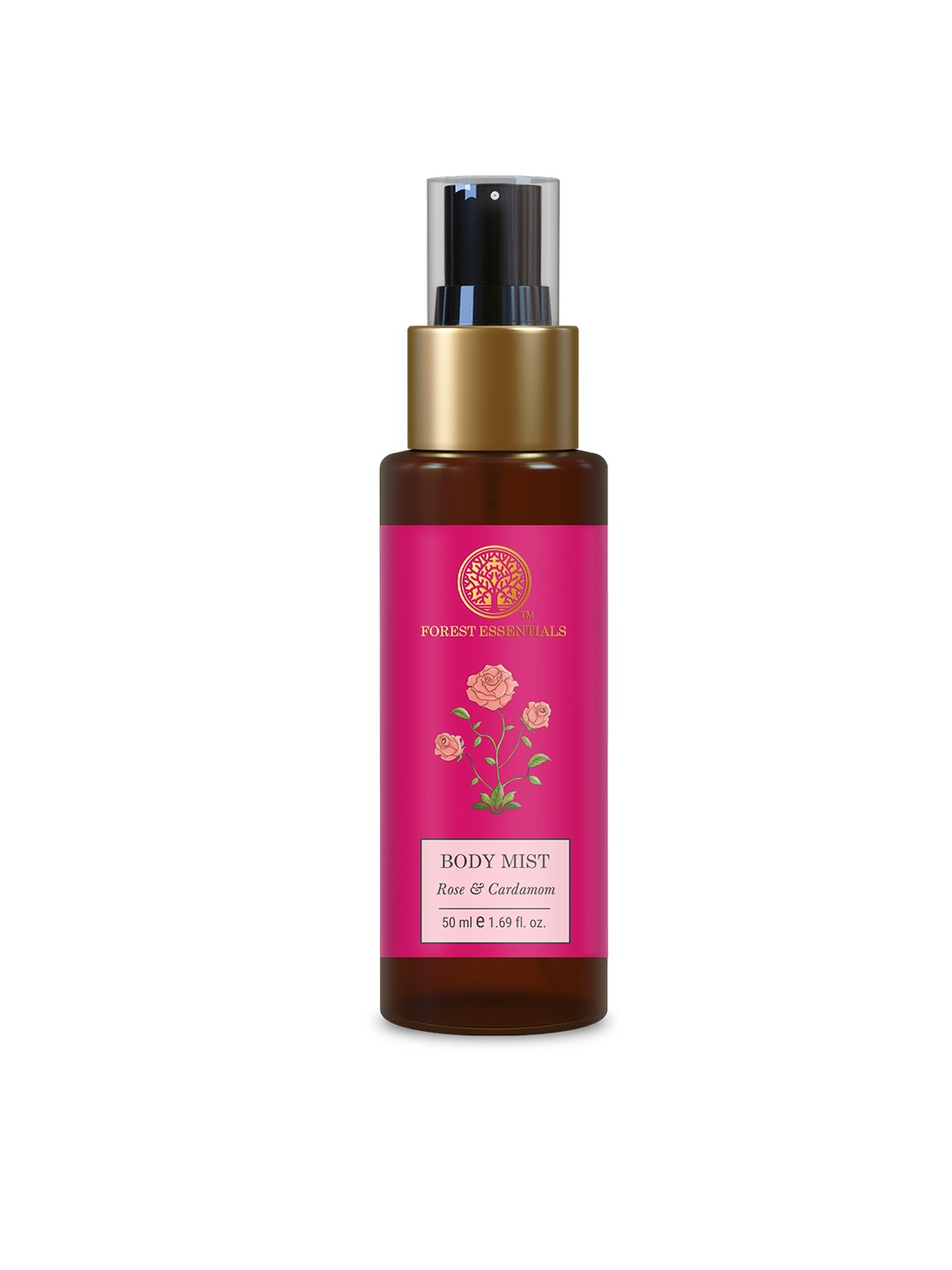 

Forest Essentials Rose & Cardamom Body Mist with Floral & Oriental Fragrance - 50ml, Brown