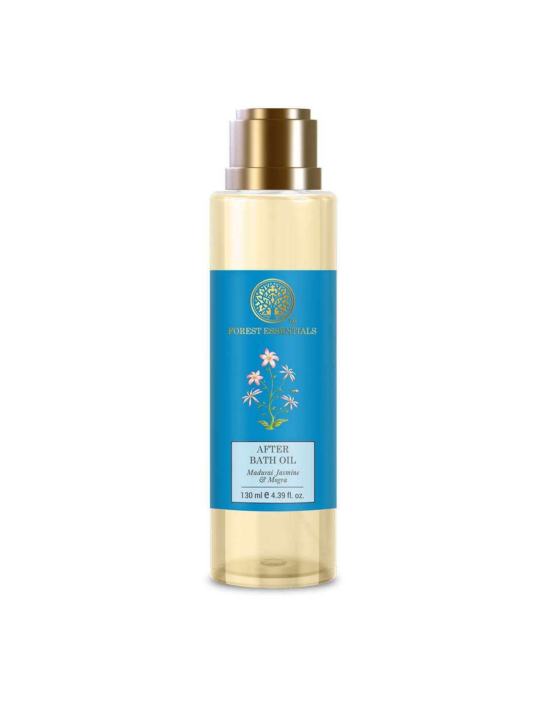 

Forest Essentials Ayurvedic After Bath Shower Oil with Madurai Jasmine & Mogra - 130ml, Blue